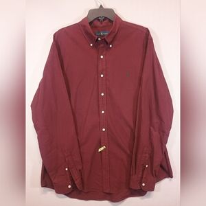 Polo Ralph Lauren Men’s XXL Burgundy Long Sleeve Button Down Shirt Cotton